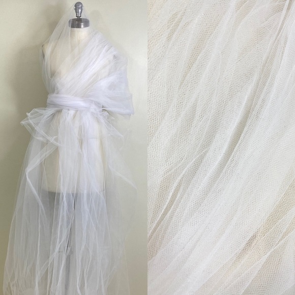 TULLE!! BEAUTIFUL WHITE SHEER LIGHT AIRY TULLE WEDDING FORMAL EVENT PROM - Picture 1 of 5